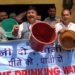 Dimple leads a protest against PHE, PDD department, against acute sacristy of drinking water supplied