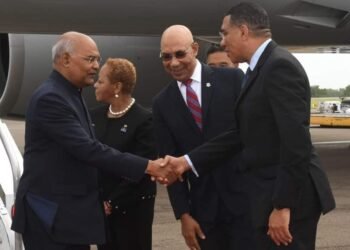 President Ram Nath Kovind arrived in Kingston on his state visit to Jamaica.   He is the first President of India to visit Jamaica. Sir Patrick Allen, Governor General of Jamaica and PM Andrew Holness received President Ram Nath Kovind at the airport.