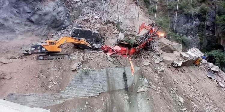Unfortunate incident of collapse of an under construction tunnel on National Highway