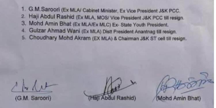 *5 ex-MLAs, Several leaders resign from Primary membership of Congress*
