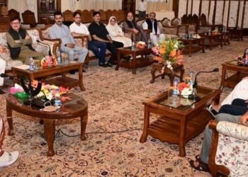 Apni Party delegation led by Party President Syed Mohammad Altaf Bukhari