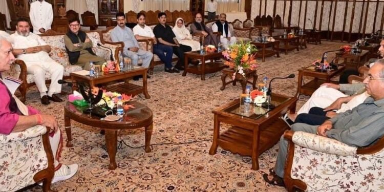 Apni Party delegation led by Party President Syed Mohammad Altaf Bukhari