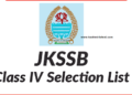JKSSB releases selection list of 3422 class IV posts