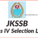 JKSSB releases selection list of 3422 class IV posts