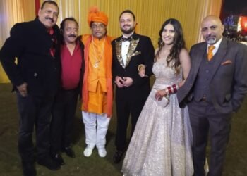 Guruji Raju Chandel arrives to bless the marriage of Kashmiri Pandit industrialist Jyoti Kachru’s son