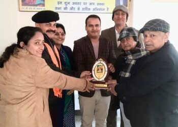 Prajapati Sabha Jammu Kashmir felicitates Sunil Prajapati