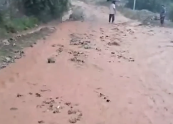 Hassanabad Road in Kangan Ganderbal Submerged Due to Severe Waterlogging After Heavy Rainfall