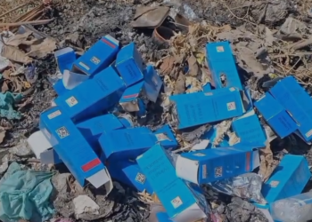 Unknown persons removed bundles of medicines destroyed and blazed in Bandipora village