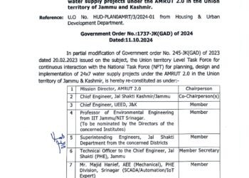 J&K Govt Reconstitutes Task Force for 24/7 Water Supply Under AMRUT 2.0