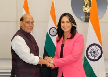 Rajnath Singh discusses defence, intelligence sharing with Tulsi Gabbard