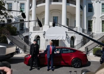 ‘Beautiful’ red Tesla is Trump’s pick from a special car line-up by ‘patriot’ Musk at White House