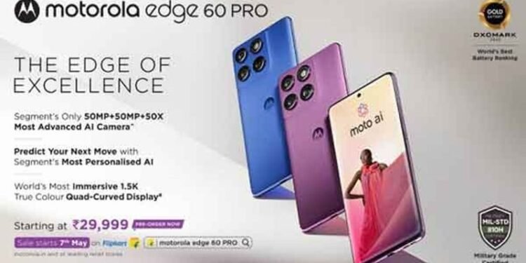 Motorola launches edge 60 pro in India with true flagship grade AI experience, at just Rs. 29,999, Preorder starting 30th April, 12PM onwards