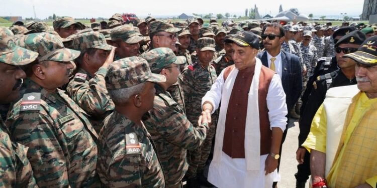 Talks with Pak only on terrorism, PoK, says Rajnath after meeting soldiers in Srinagar