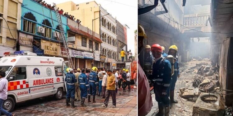 8 children among 17 killed in fire at building near Hyderabad’s Charminar