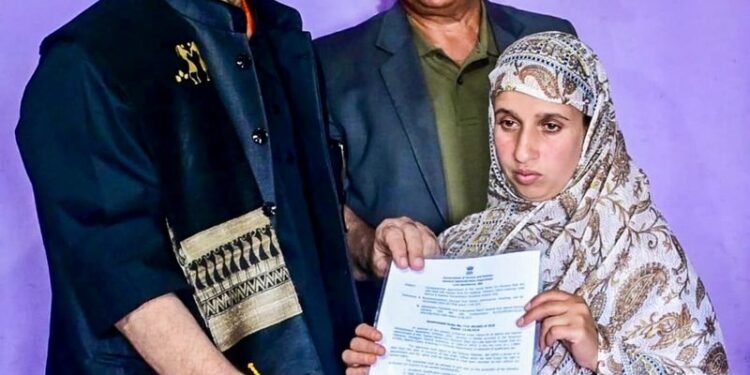 J&K L-G hands over job letter to wife of ponywala killed in Pahalgam terror attack