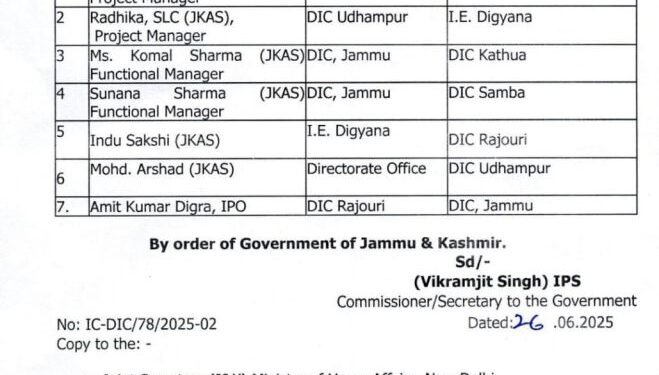 Seven Officers of Industries & Commerce Dept Transferred