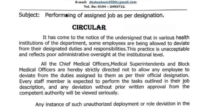 DHSK Issues Strict Warning Against Unauthorized Duty Deviations in Health Institutions