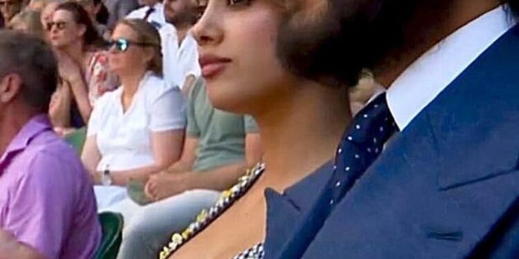 Janhvi Kapoor Turns Heads at Wimbledon Semifinal in Custom Dress, Spotted with Rumoured Beau