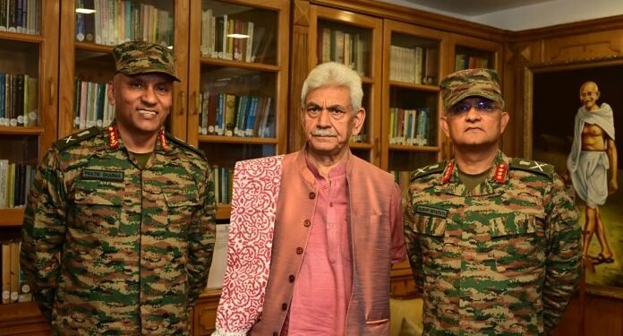 GoC-in-C Northern Command Briefs LG Sinha on Success of Operation Mahadev