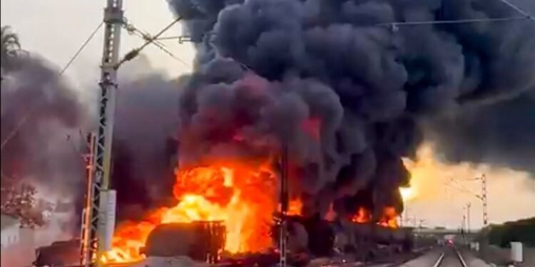 Diesel-Laden Freight Train Catches Fire in Tamil Nadu; Train Services Disrupted
