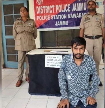 Man Caught with Sharp Weapon During Hotel Check in Jammu, Arrested
