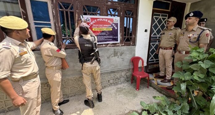 Kulgam Police Attach Property Worth ₹65 Lakh of Drug Peddler Under NDPS Act