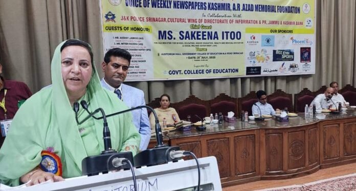 Drug-Free J&K Vital for Future Generations: Sakeena Itoo