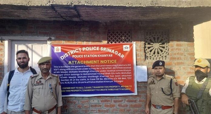 J&K Police Attaches Srinagar Property Linked to Terror Funding Under UAPA