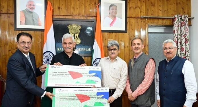 J&K Bank Hands Over ₹130 Crore Dividend to UT Administration