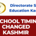 School Timings Revised Across Kashmir Division From November 1