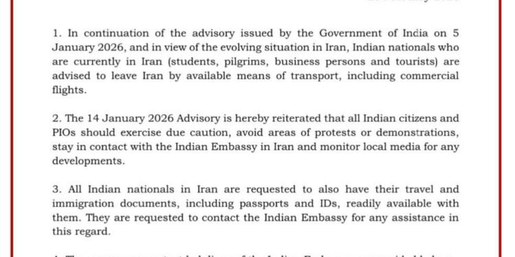 India Advises Nationals in Iran to Leave Amid Worsening Security Situation