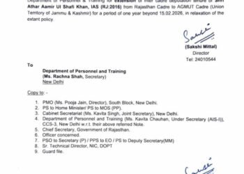 ACC Extends Deputation of IAS Officers Basharat Qayoom, Athar Aamir to AGMUT Cadre