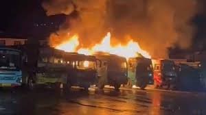 Fire at Bus Stand in Kupwara Damages 7 Buses, No Casualties