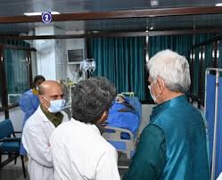 LG Visits GMC Jammu, Reviews Condition of Udhampur Road Accident Victims