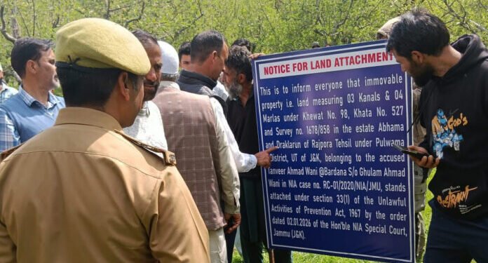 NIA Attaches Terror Accused’s Land in Pulwama