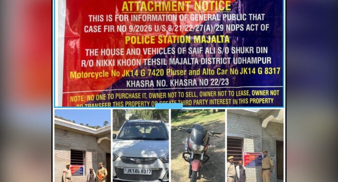 Massive Anti-Drug Crackdown: Six Held, ₹73 Lakh Assets Attached in J&K