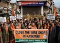 BJP Stages Protest In Srinagar Seeking Complete Liquor Ban In J&K