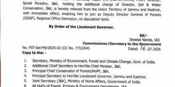 J&K Relieves Two IFS Officers Following New Central Appointments