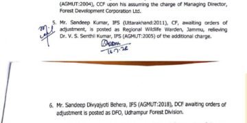 J&K Forest Department Transfers 9 Officers, Including Eight IFS Officers