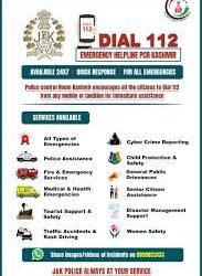 J&K Police Activate ‘Dial 112’: One Helpline for Immediate Emergency Assistance