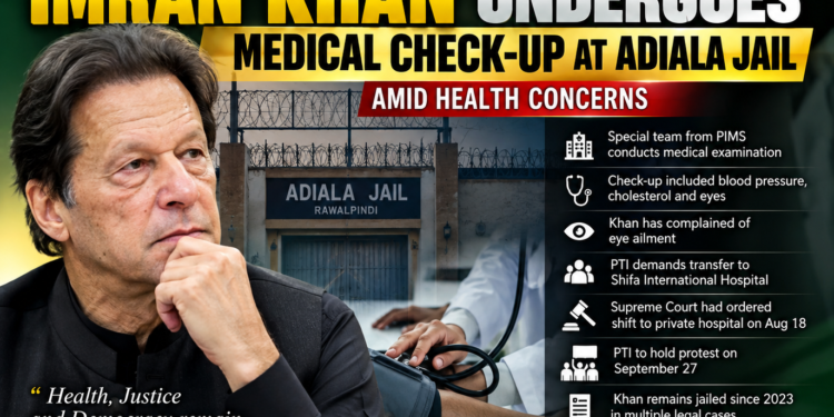 IMRAN KHAN UNDERGOES DETAILED MEDICAL CHECK-UP AT ADIALA JAIL AMID HEALTH CONCERNS