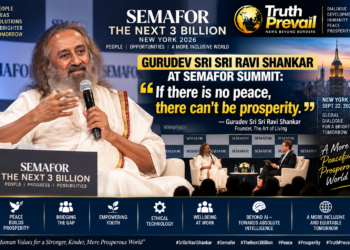 GURUDEV SRI SRI RAVI SHANKAR AT SEMAFOR SUMMIT: “IF THERE IS NO PEACE, THERE CAN’T BE PROSPERITY”