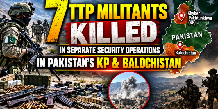 7 TTP Militants Killed in Separate Security Operations in Pakistan’s KP & Balochistan