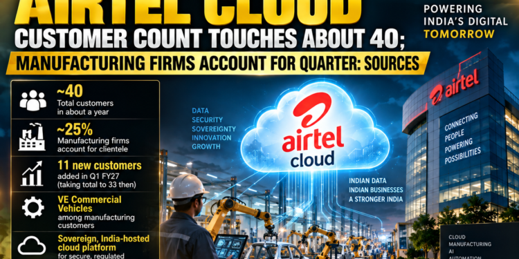 AIRTEL CLOUD SURGES TO 40 CUSTOMERS; MANUFACTURING FIRMS ACCOUNT FOR A QUARTER