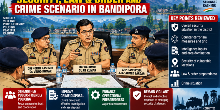 IGP Kashmir Reviews Security, Law & Order And Crime Scenario In Bandipora