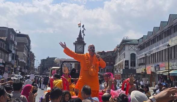 KASHMIRI PANDITS MARK JANMASHTAMI WITH GRAND SHOBHA YATRA IN SRINAGAR