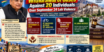 LG Saxena Approves Withdrawal of Cases Against 20 Individuals Over September 24 Leh Violence