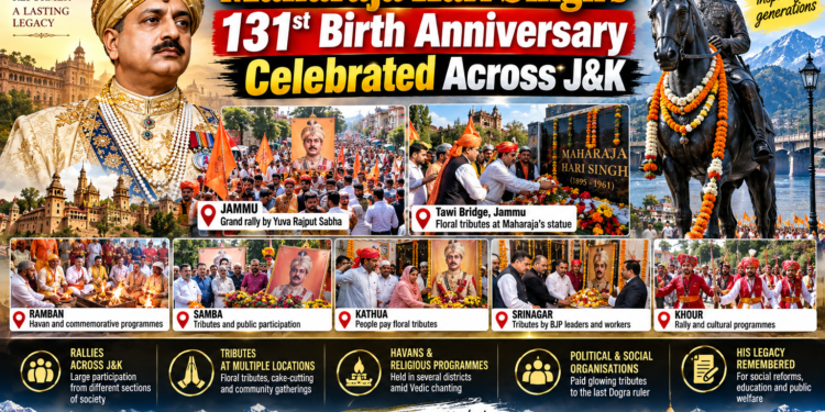 Maharaja Hari Singh’s 131st Birth Anniversary Celebrated Across J&K