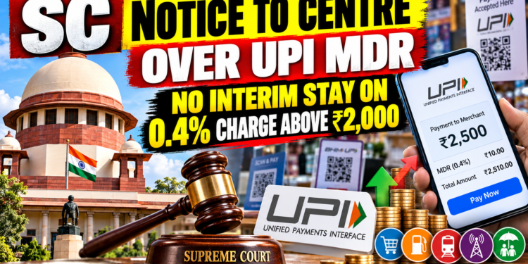 SC Notice to Centre Over UPI MDR | No Interim Stay on 0.4% Charge Above ₹2,000