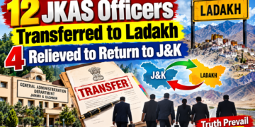 12 JKAS Officers Transferred to Ladakh, 4 Relieved to Return to J&K